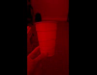 Red party cup changes into different colors