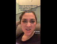 Woman says fuck them kids do weird face