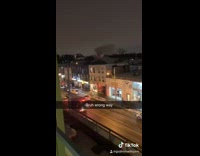 Guy sees fire firetruck driving wrong way 