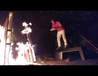 chug beer run thru fire