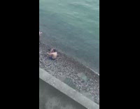 Blue bathing suit girl lake mamma mia 