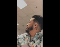 Guy in wheelchair reacts to emergency announcement 