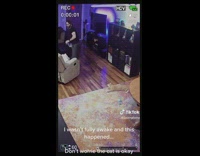 Security cam of guy who slips and falls on top of his cat