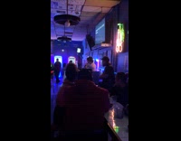 Man singing creep at the bar