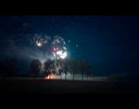 Fireworks lit and explodes in the sky