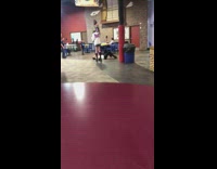 Man in rollerblades fell in front of a girl