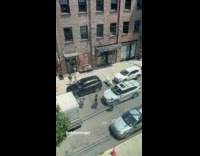 USPS truck parked on street caused traffic