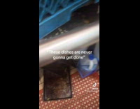 Collab BoysIG - Man washes whole dirty dishes in kitchen