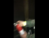 Camo jacket guy sprays friend and camera with fire extinguisher