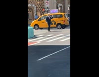 Collab winy - Traffic officer dressed as Donald Trump