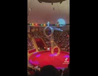 Man on Rig that Moves Plays Rope Skip