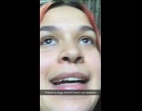 Hornet bug outside door girl runs away 