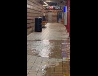Ground water gush up on MTA floor