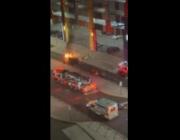 Car blazing on fire rescued by FDNY