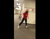 Cheer girl red polo shirt dance 