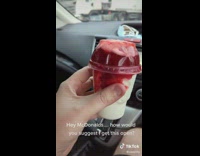 McDonalds strawberry sundae filled to the brim