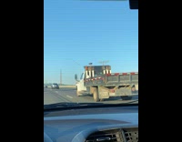 Brush on back of truck spins around