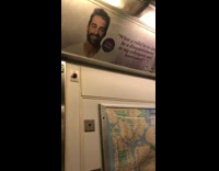 Girl looks at top happy spa ad 