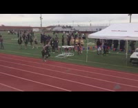 guy in green track uniform trips and falls 