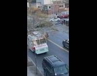 Ice cream truck playing hip hop remix of the ice cream song 
