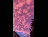 Mammatus clouds during sunset at backyard video