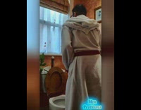 Guy tries to pee but misses toilet 