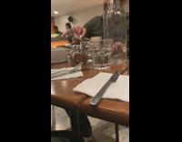 Dad gets pranked by daughter at restaurant 