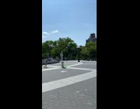 Street performer grey body paint statue column 