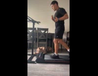 Man almost fell on treadmill because of dog