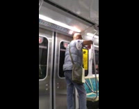 Collab Subway Creatures - Very tall guy almost pushes subway train emergency button with the tip of his bald head #BluePointWhatTheL