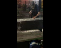 Collab winy - Man cut white powder into multiple strips