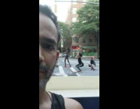 Three people dance vogue crosswalk pink shoes 