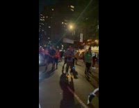 Collab WINY - Lots of roller skaters ride on street