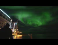 Northern lights aurora borealis night sky bay