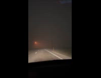 Submitter drives through thick fog at night