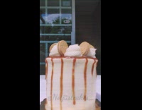 Cake melted under the sun in time lapse