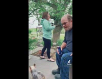 Woman pretends to sneeze on guy prank 