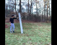 Guy climb up down closed twin ladder