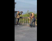 Collab IITW - Blonde Woman Poses with Telescope 