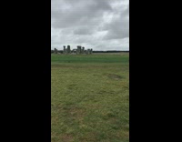 Girl does splits in front of Stonehenge 