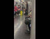 Guy plays violin in train 