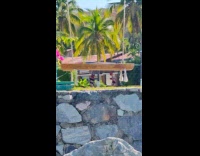 Collab IITW - Woman in bikini and a hat with ears jumps at the resort