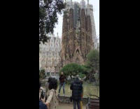 Sagrada familia church woman hand picture