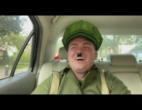 Jewish man Nazi solider laugh in car
