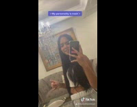 Girl mirror grey sweatpants no butt personality 