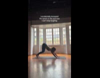 Sped up video of woman do yoga stretches
