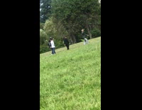 Black jacket grandpa records surroundings park family