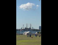 Ship with mexican flag sailing in New york river 