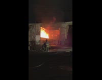 Fire Incident inside the warehouse with Fire fighters