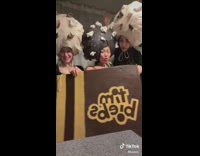 Three women wear Tim Biebs donut Halloween costume